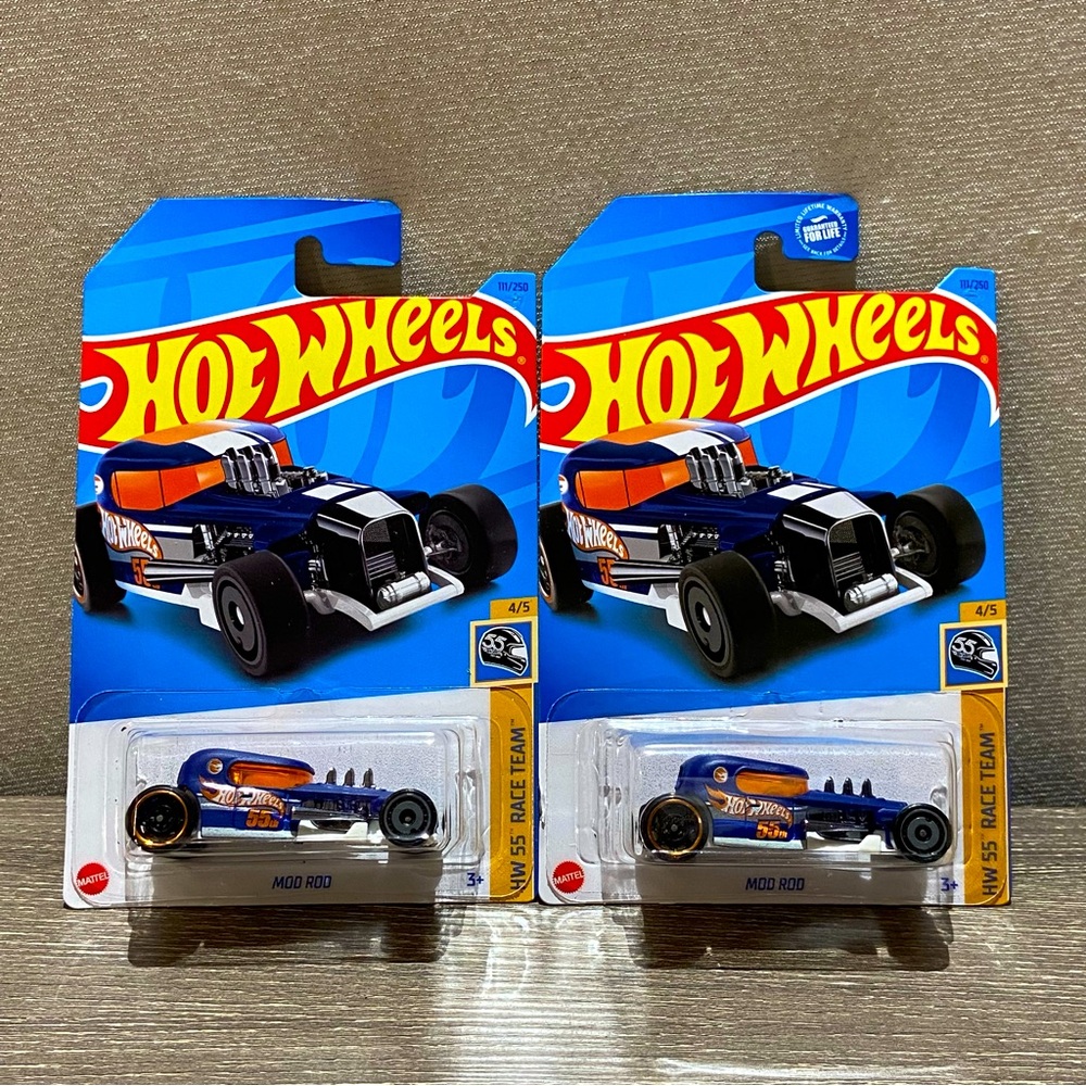 HOT WHEELS TREASURE HUNT Mod Rod HW 55 Race Team 4/5 Diecast Lot Of 2ea